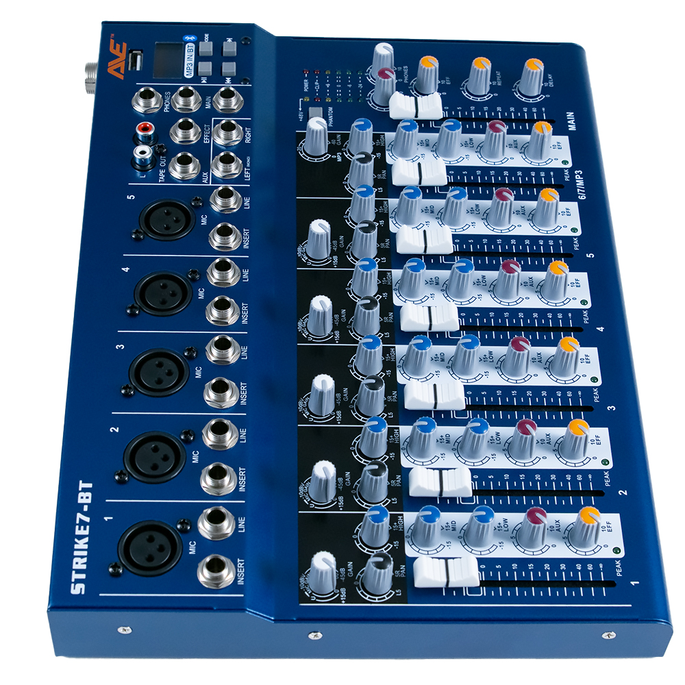 AVE Strike 7 Bluetooth PA Mixer with Delay 7 Channel AVECorp