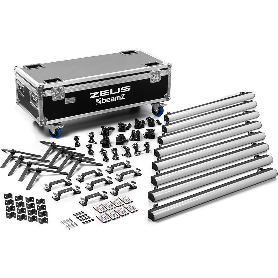 Beamz Zeus Battery Tube Set RGBW Set of 8 in Flightcase - Image 3