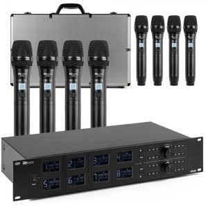 Power Dynamics PD528 UHF Wireless Handheld Microphone Set (Eight)