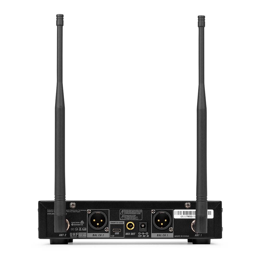 Power Dynamics PD522 UHF Wireless Microphone Set with 2 Handheld Microphones - Image 5