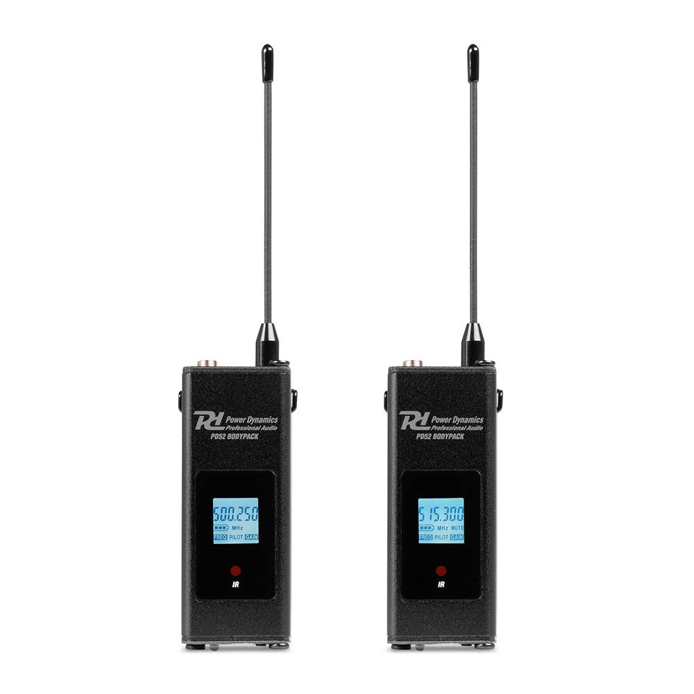 Power Dynamics PD522B UHF Wireless Microphone Set with 2 Bodypack Microphones - Image 8