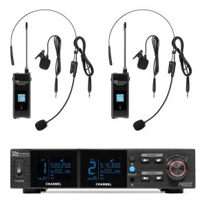 Power Dynamics PD522B UHF Wireless Microphone Set with 2 Bodypack Microphones