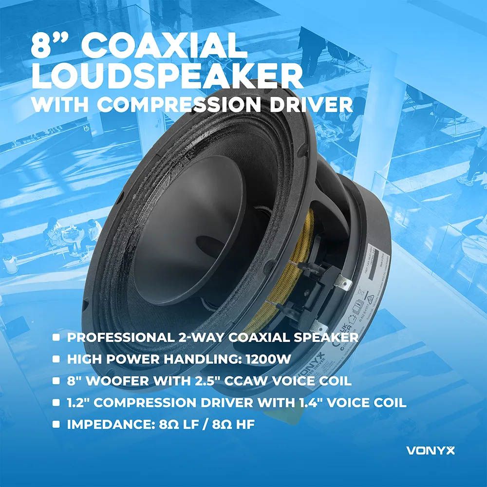 Vonyx CCD20 Compression Coaxial Speaker Driver - 8-Inch