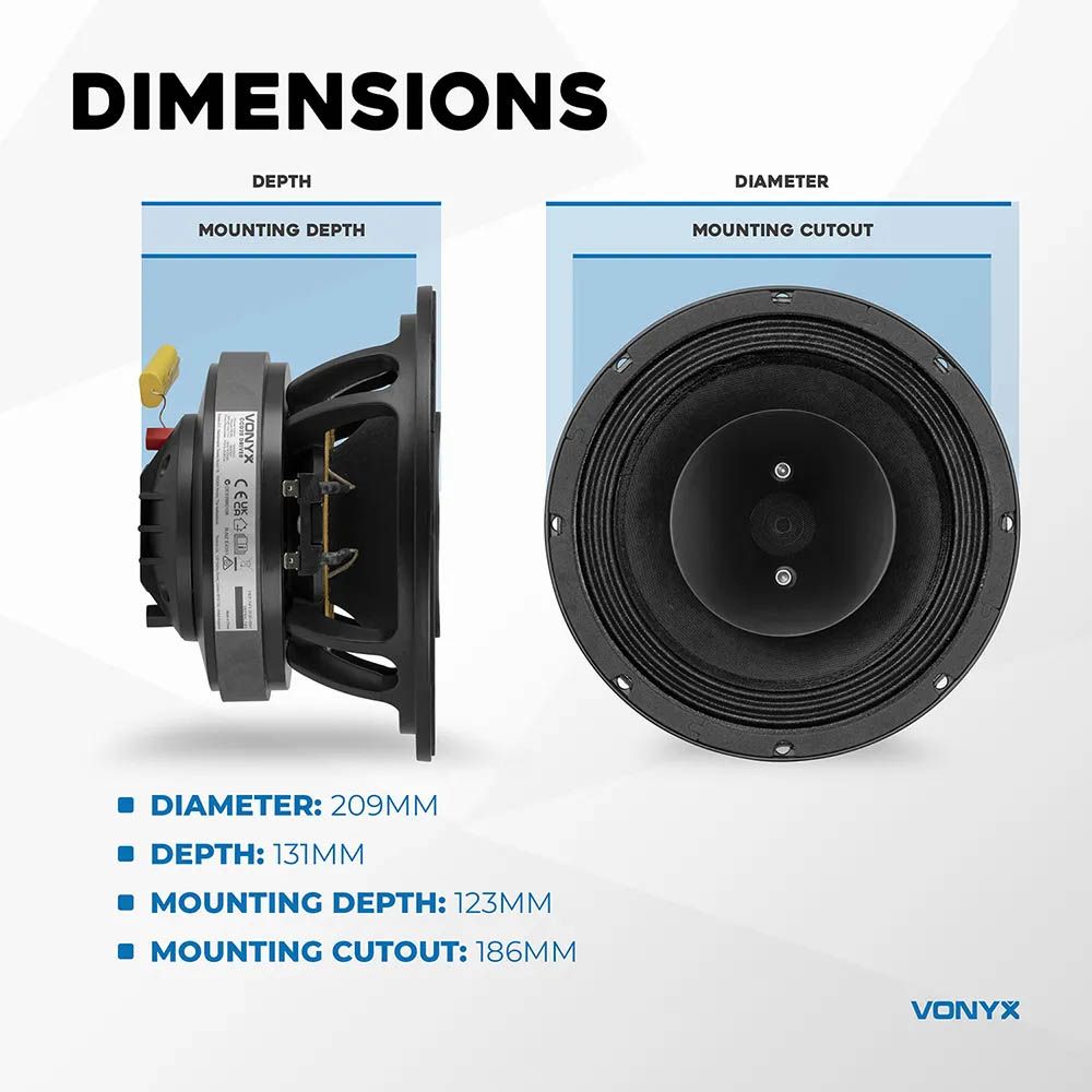 Vonyx CCD20 Compression Coaxial Speaker Driver - 8-Inch
