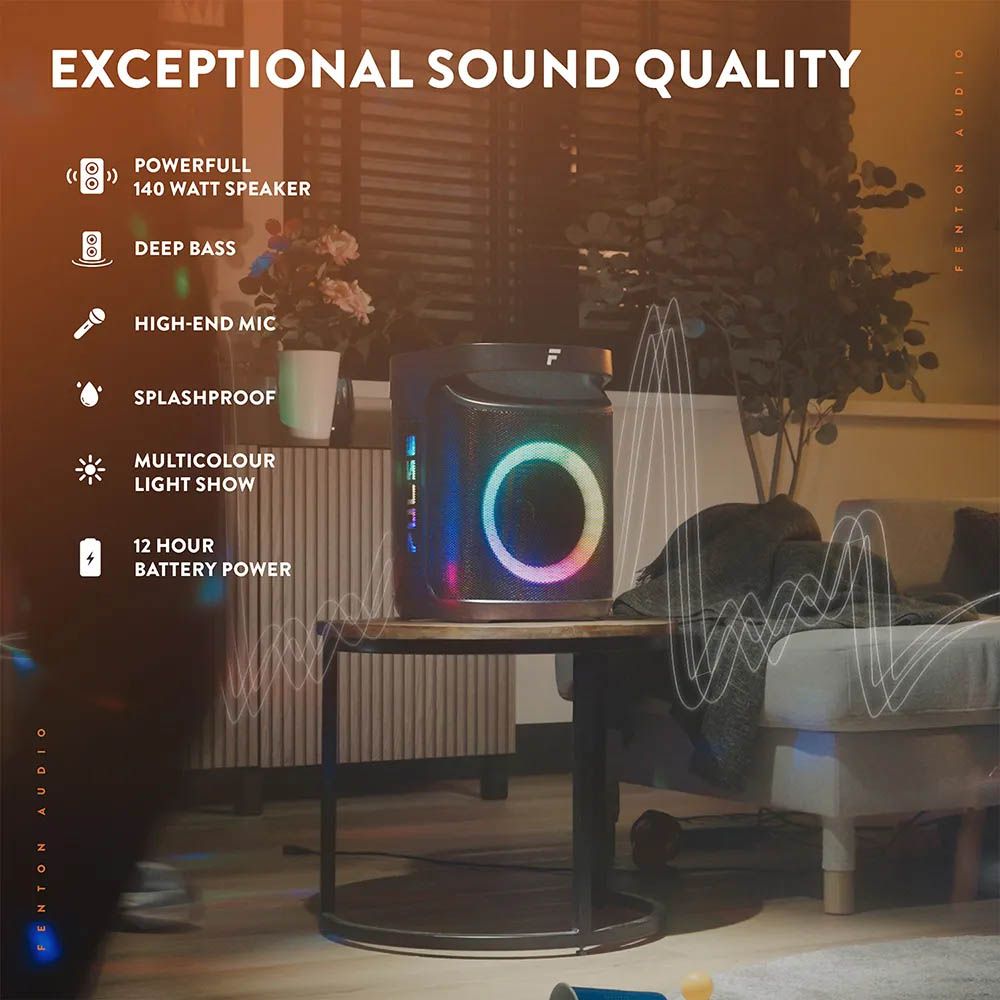 Fenton Pulse65 Bluetooth Karaoke Speaker with Wireless Microphone