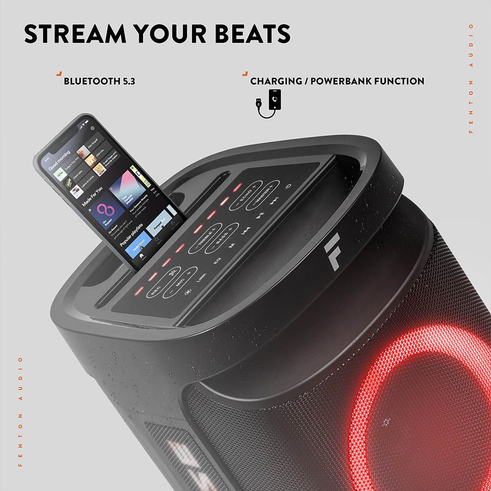 Fenton Pulse65 Bluetooth Karaoke Speaker with Wireless Microphone
