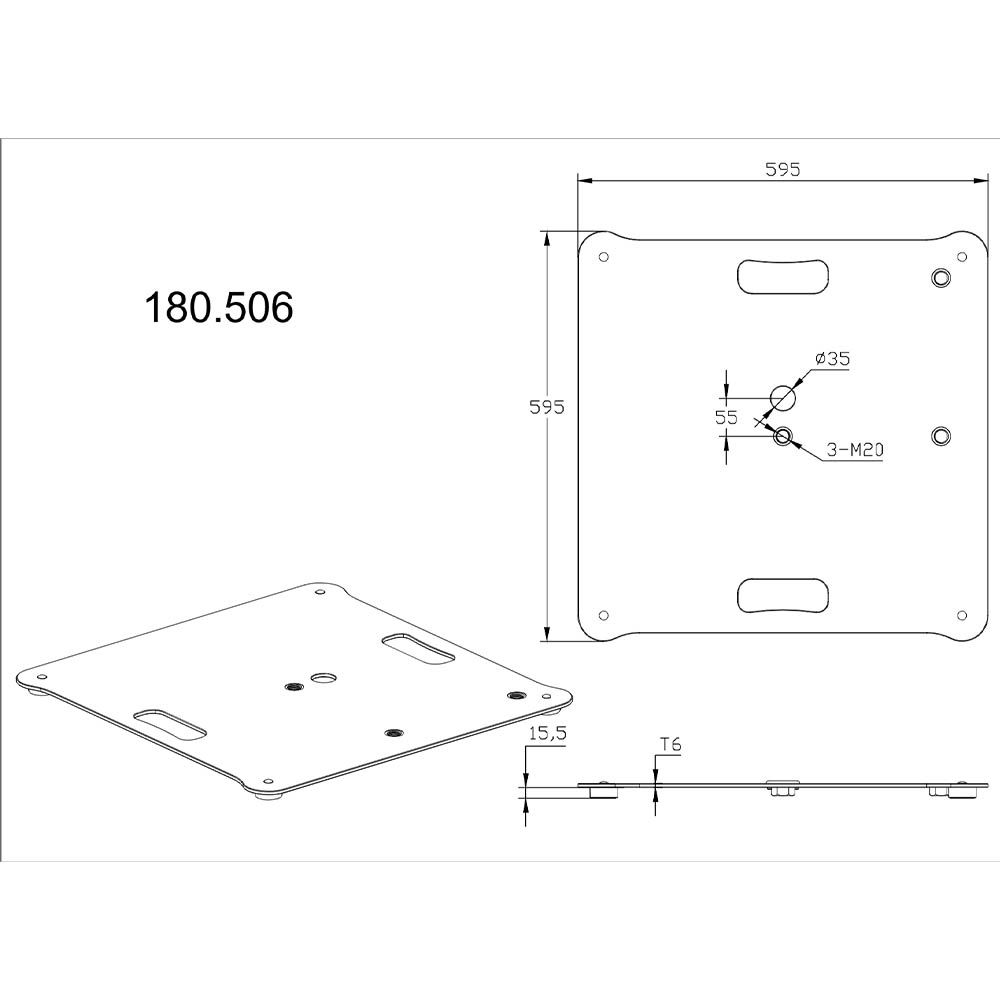 Vonyx MPS-B55S Square Baseplate
