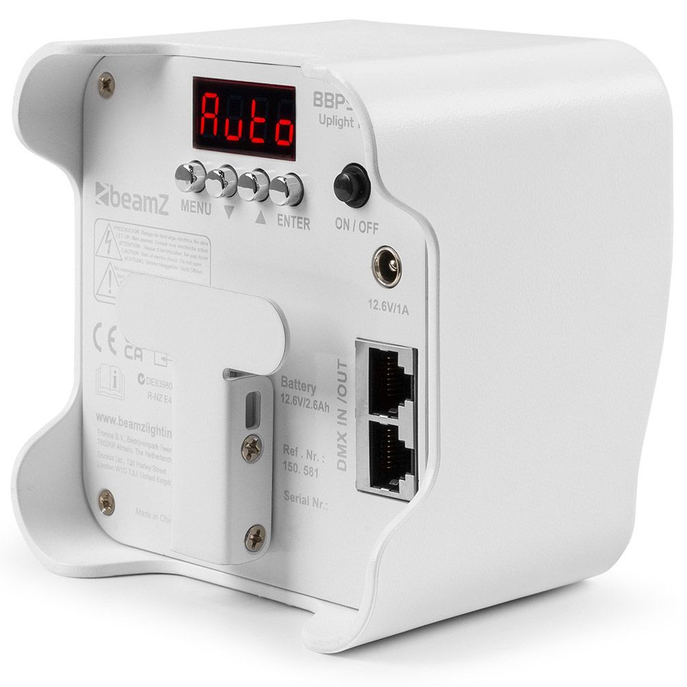 Beamz BBP90W Battery Uplight Par 4x 4W White