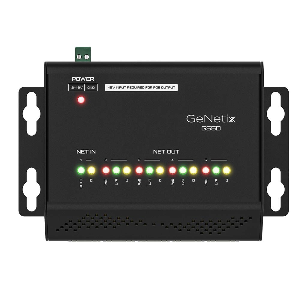 Chamsys GeNetix GS5D 5-Port DIN Rail Gigabit PoE+ Network Switch