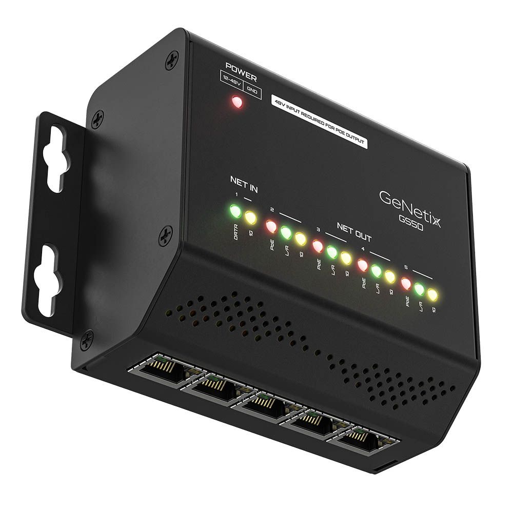 Chamsys GeNetix GS5D 5-Port DIN Rail Gigabit PoE+ Network Switch