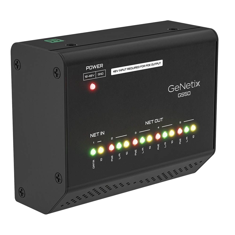 Chamsys GeNetix GS5D 5-Port DIN Rail Gigabit PoE+ Network Switch