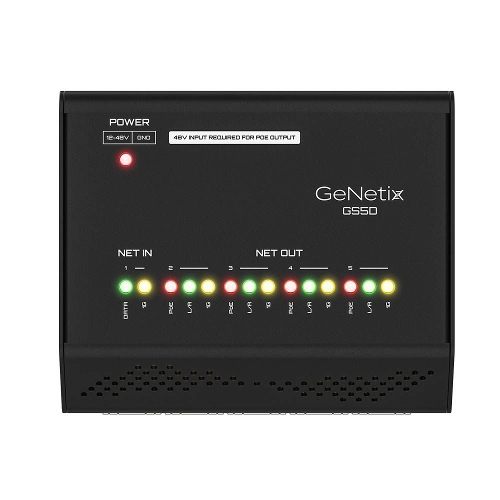 Chamsys GeNetix GS5D 5-Port DIN Rail Gigabit PoE+ Network Switch