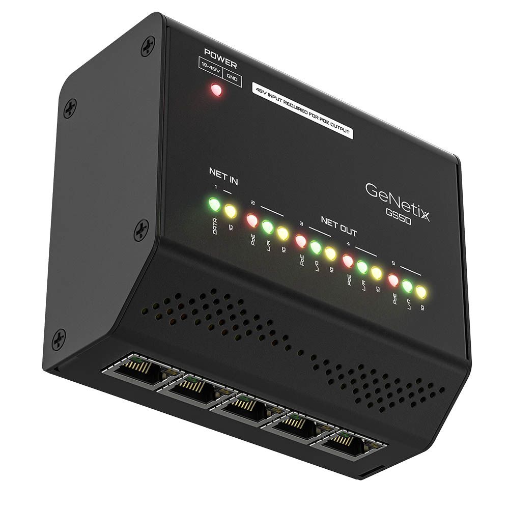 Chamsys GeNetix GS5D 5-Port DIN Rail Gigabit PoE+ Network Switch