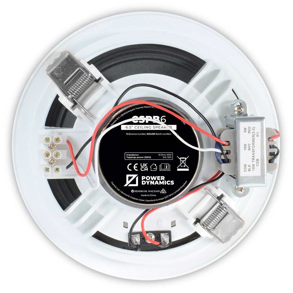 Power Dynamics CSPB6B Ceiling Speaker 100V 6.5" White