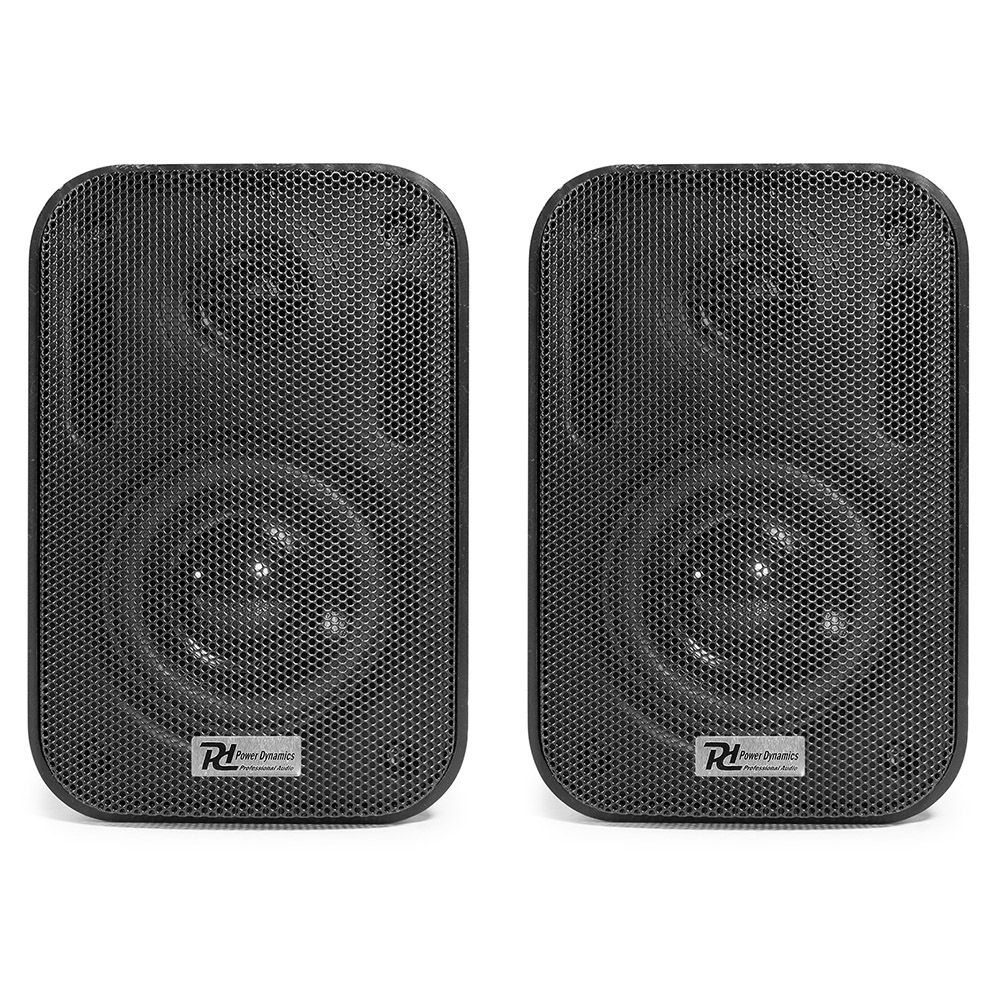 Power Dynamics BC34V Passive Indoor/Outdoor Wall Speaker Set, Black, Pair